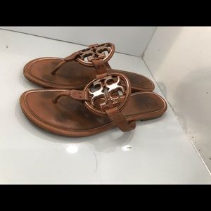 Tory Burch Miller Medallion Leather Flat Thongs
